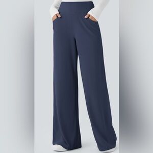 NWT HALARA flex High waisted tummy control wide leg microwaffle work pants